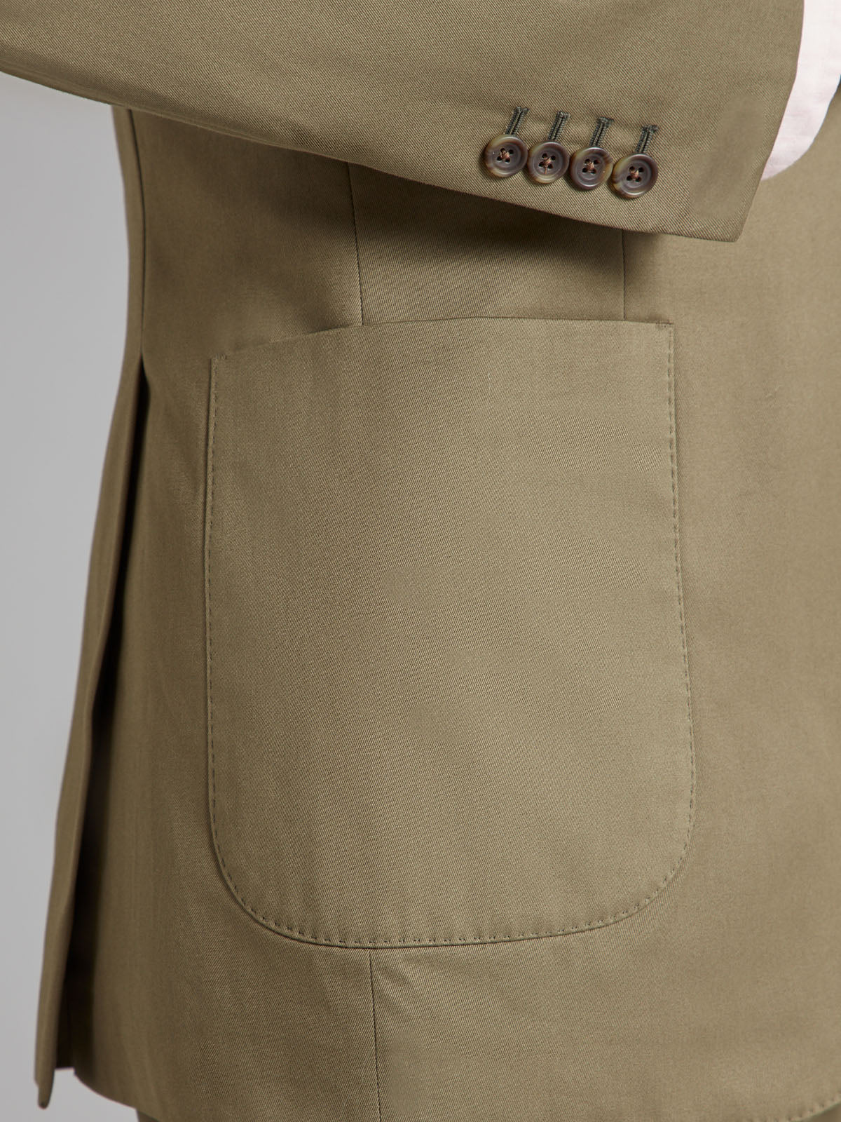 Unstructured Jacket - Olive Cotton