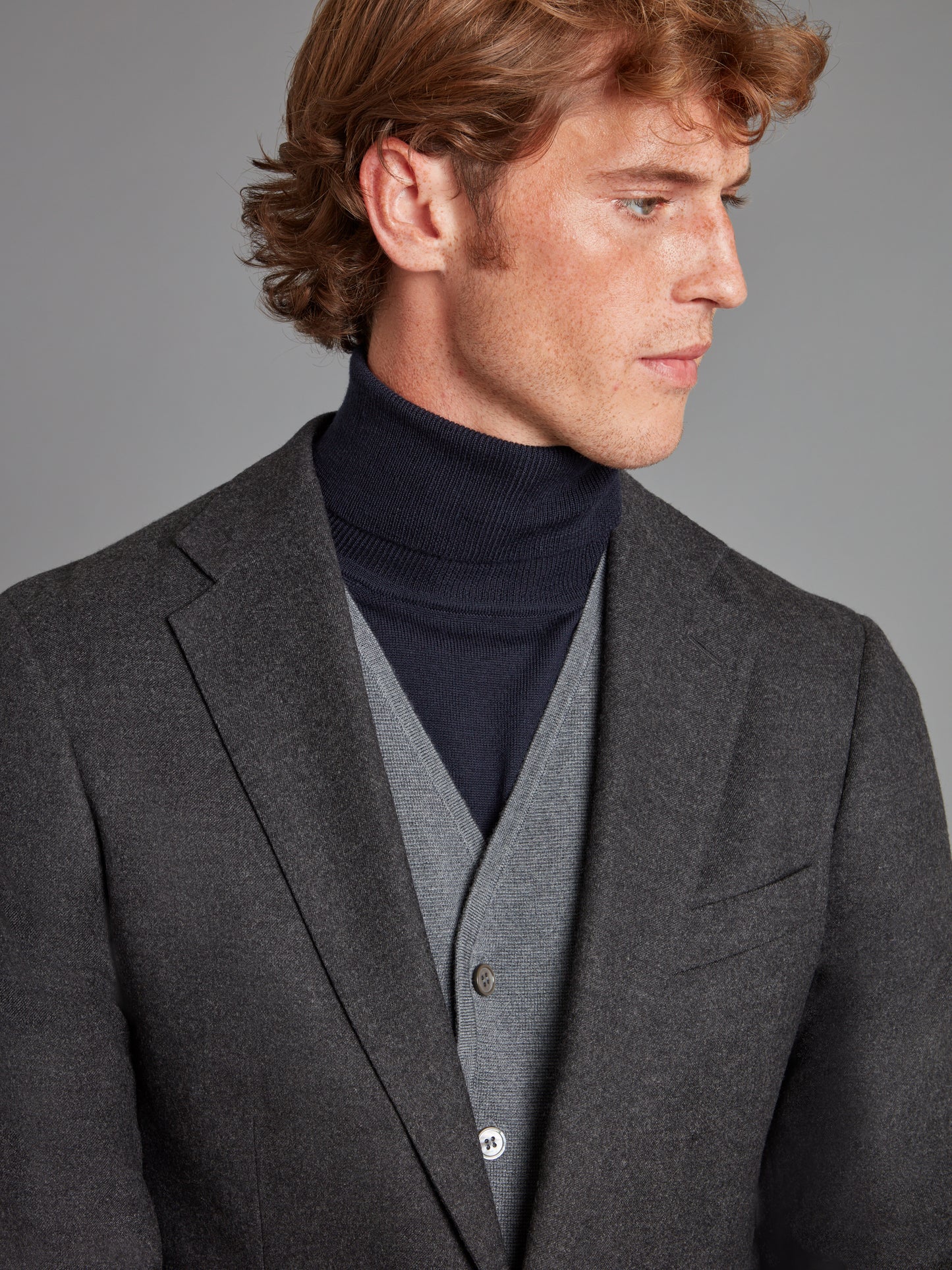 Unstructured Jacket Drago Flannel - Dark Grey