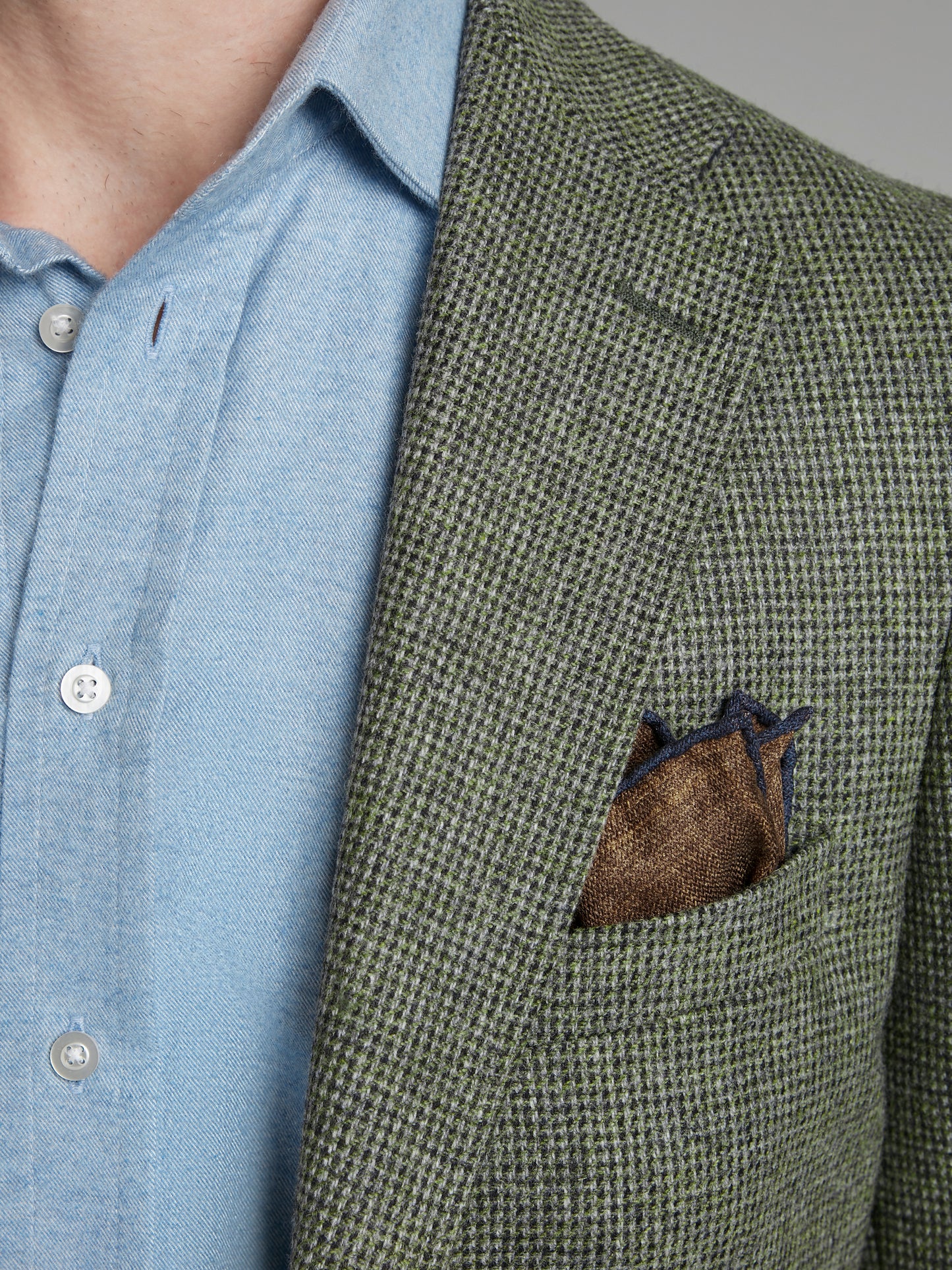 Unstructured Jacket - Nailhead Cool Sage