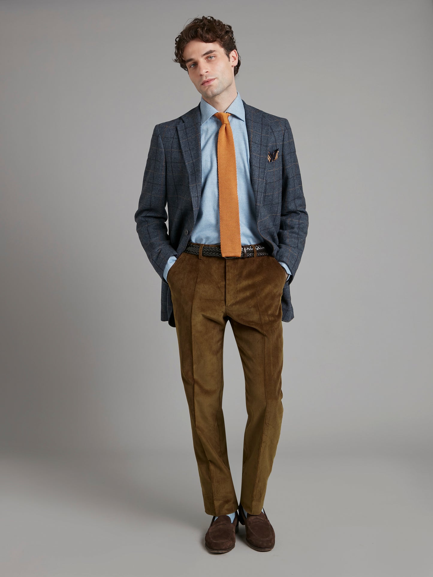 Unstructured Jacket - Blue Wool Windowpane