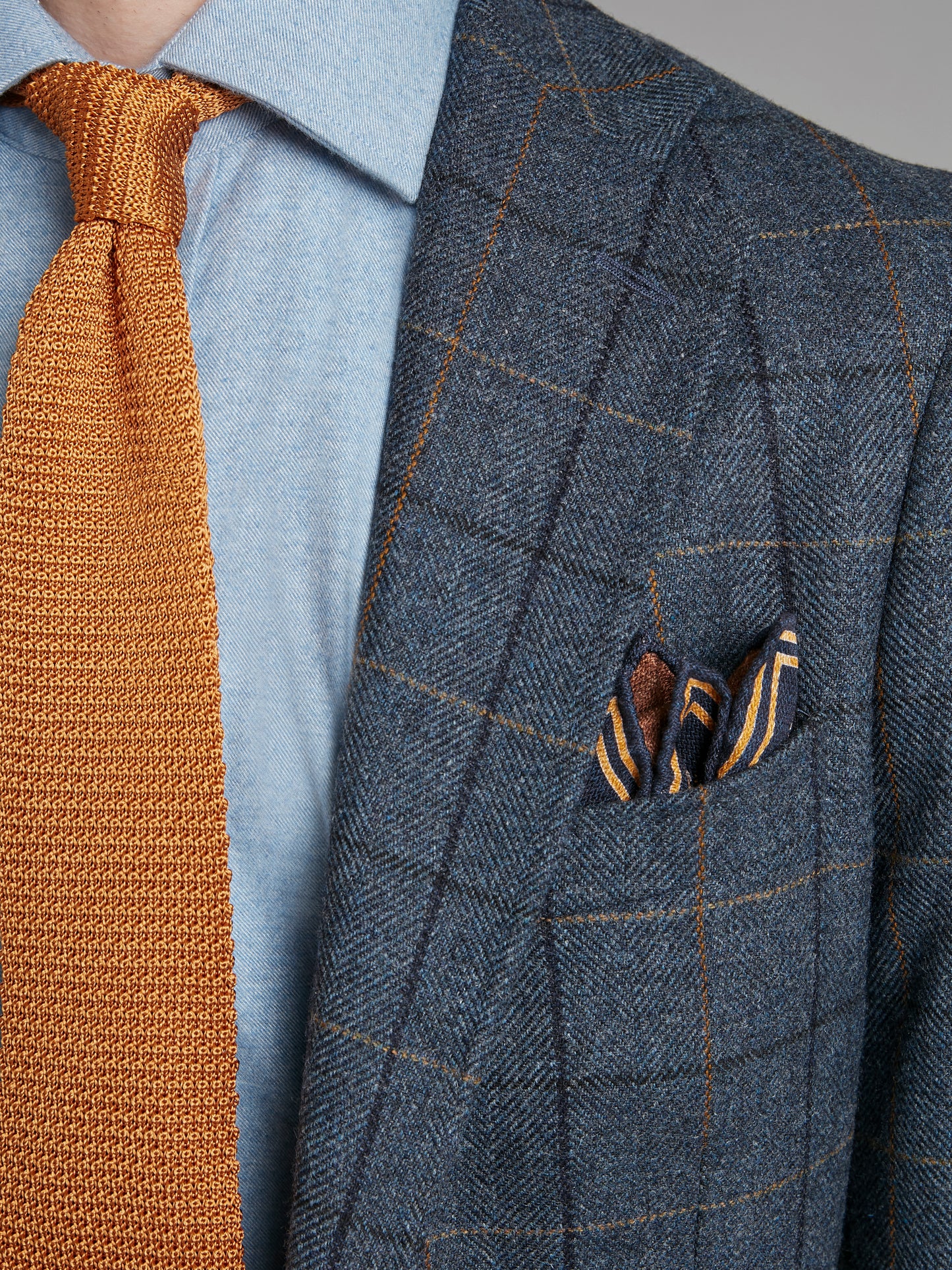 Unstructured Jacket - Blue Wool Windowpane