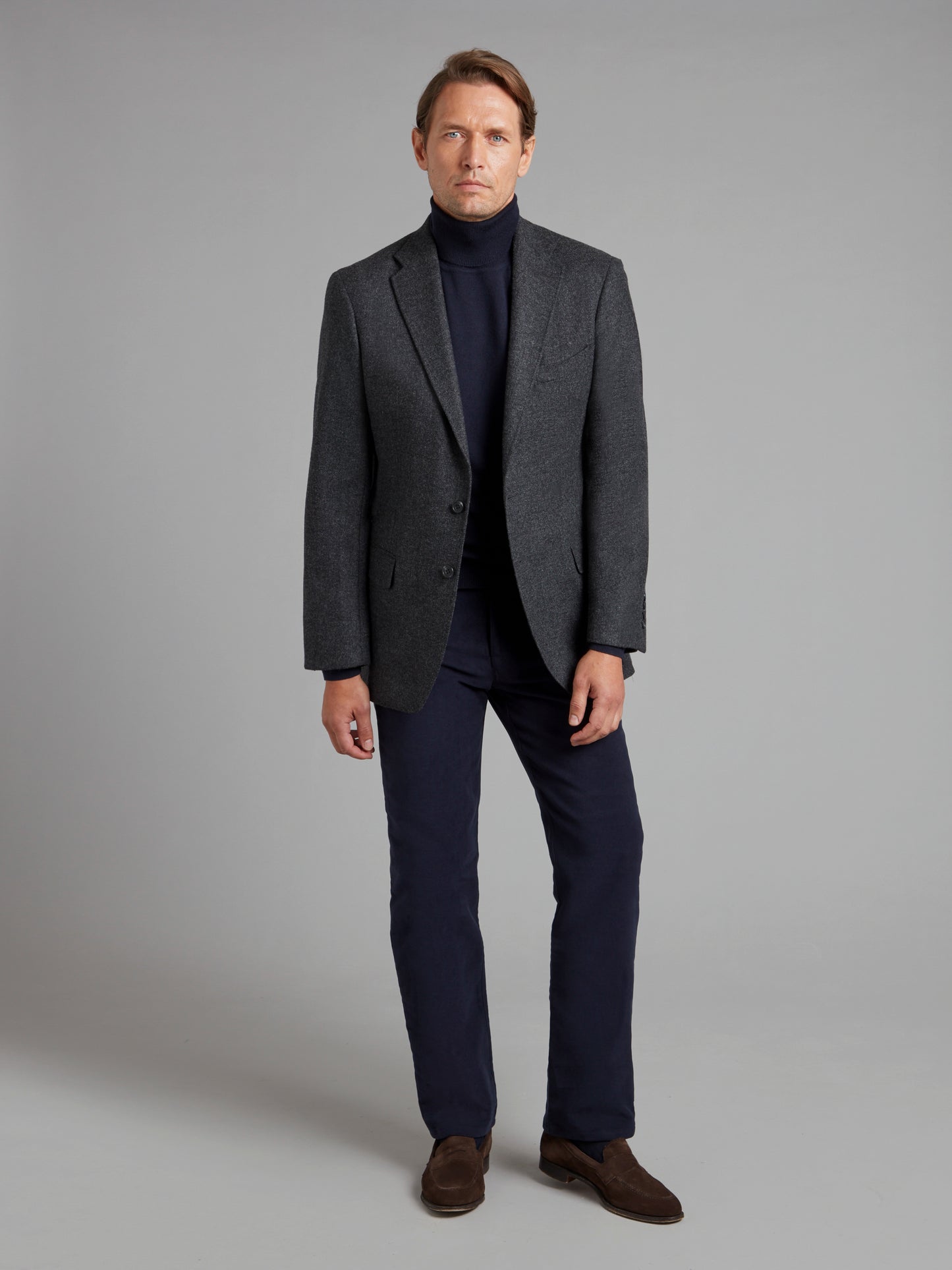 Unstructured Jacket - Charcoal Wool