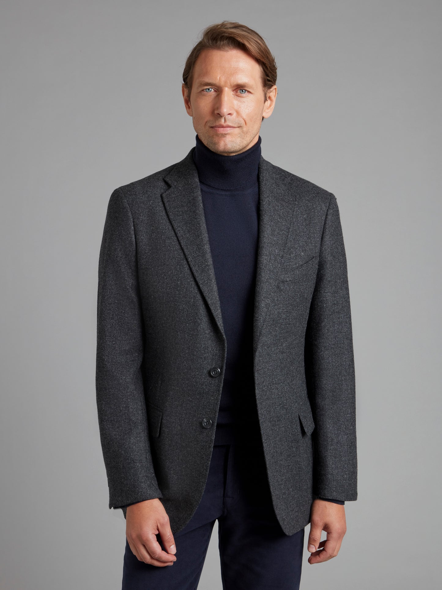 Unstructured Jacket - Charcoal Wool