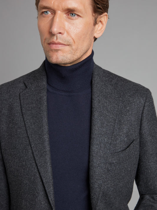 Unstructured Jacket - Charcoal Wool