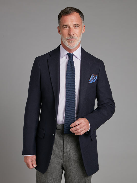 Unstructured Jacket - Navy Wool