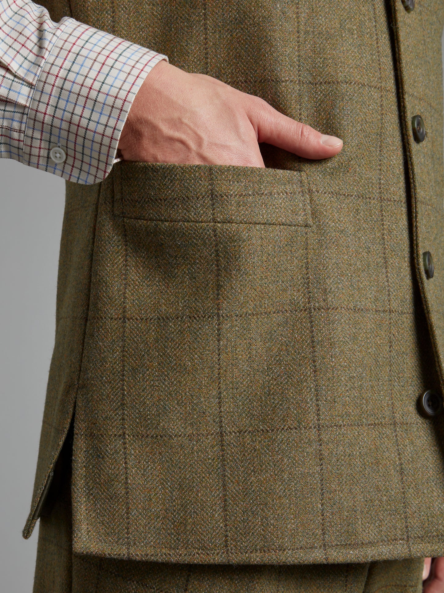 Gilet - Moss Windowpane Tweed