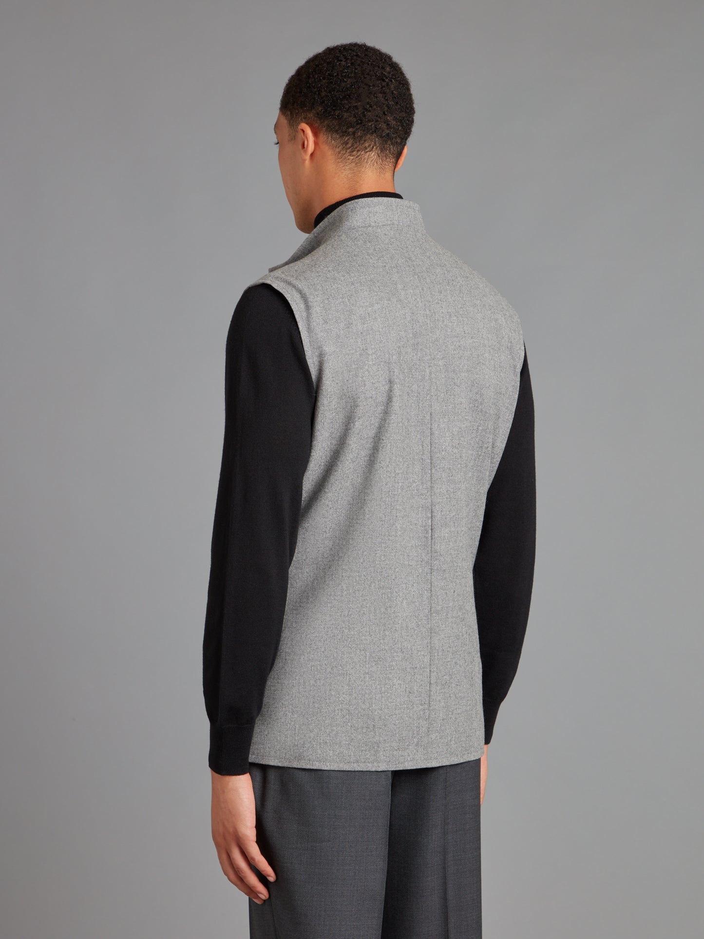 Zip Up Gilet - Mid Grey Drago Flannel