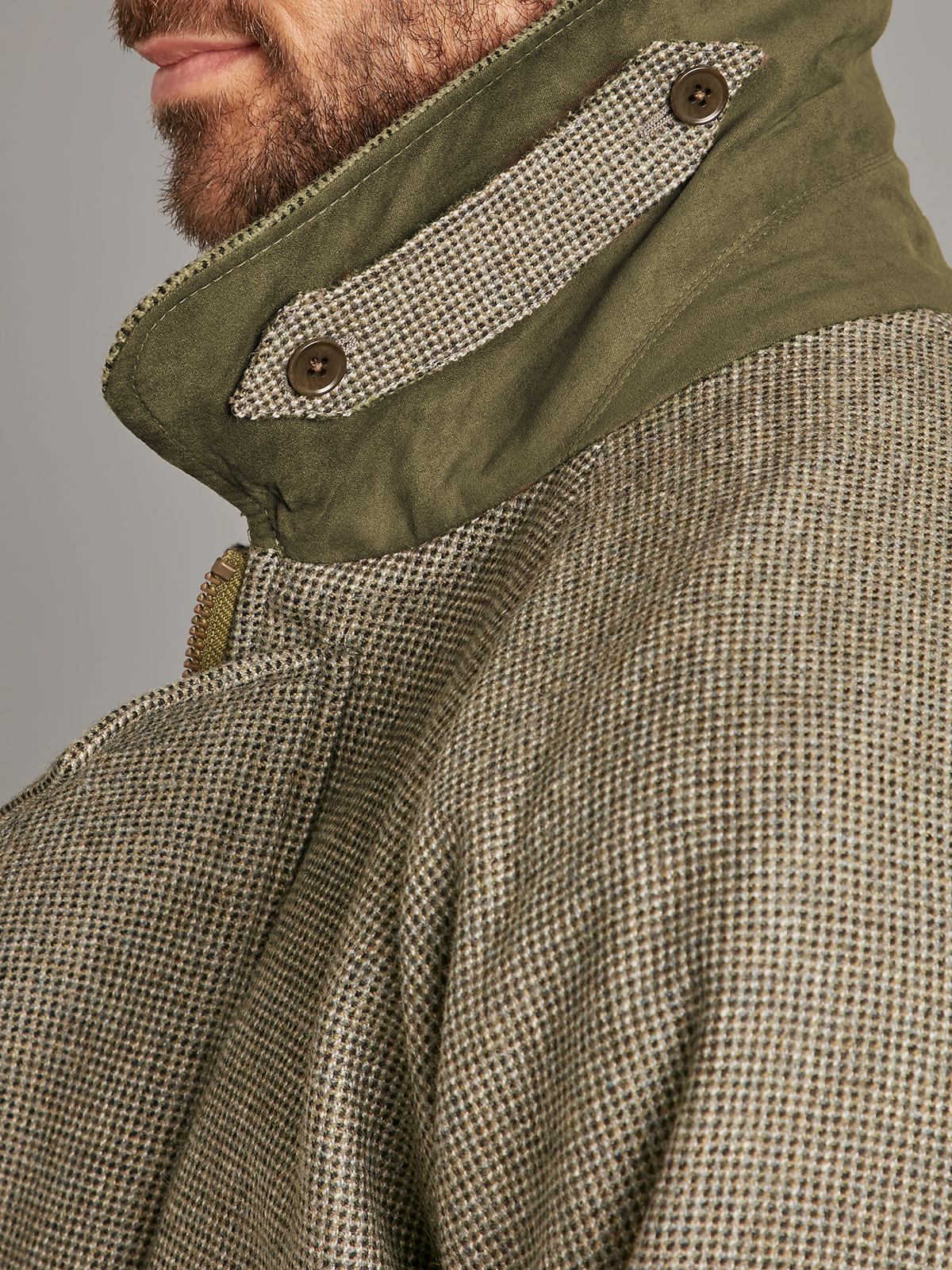 Field Coat - Sage Nailhead Tweed