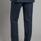 Pimlico Linen Flat Front Trousers - Dark Navy