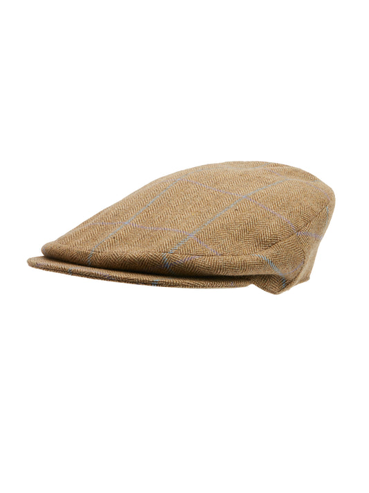 Helmsley Herringbone Tweed Cap - Lavender/Brown