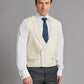 Double Breasted Wool Waistcoat With Piping - Cream