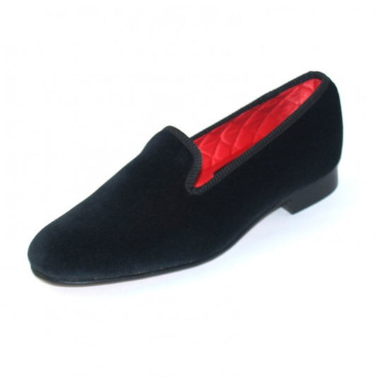 Albert Slippers - Plain Black Velvet