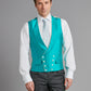 Double Breasted Silk Waistcoat With Piping - Jade Green