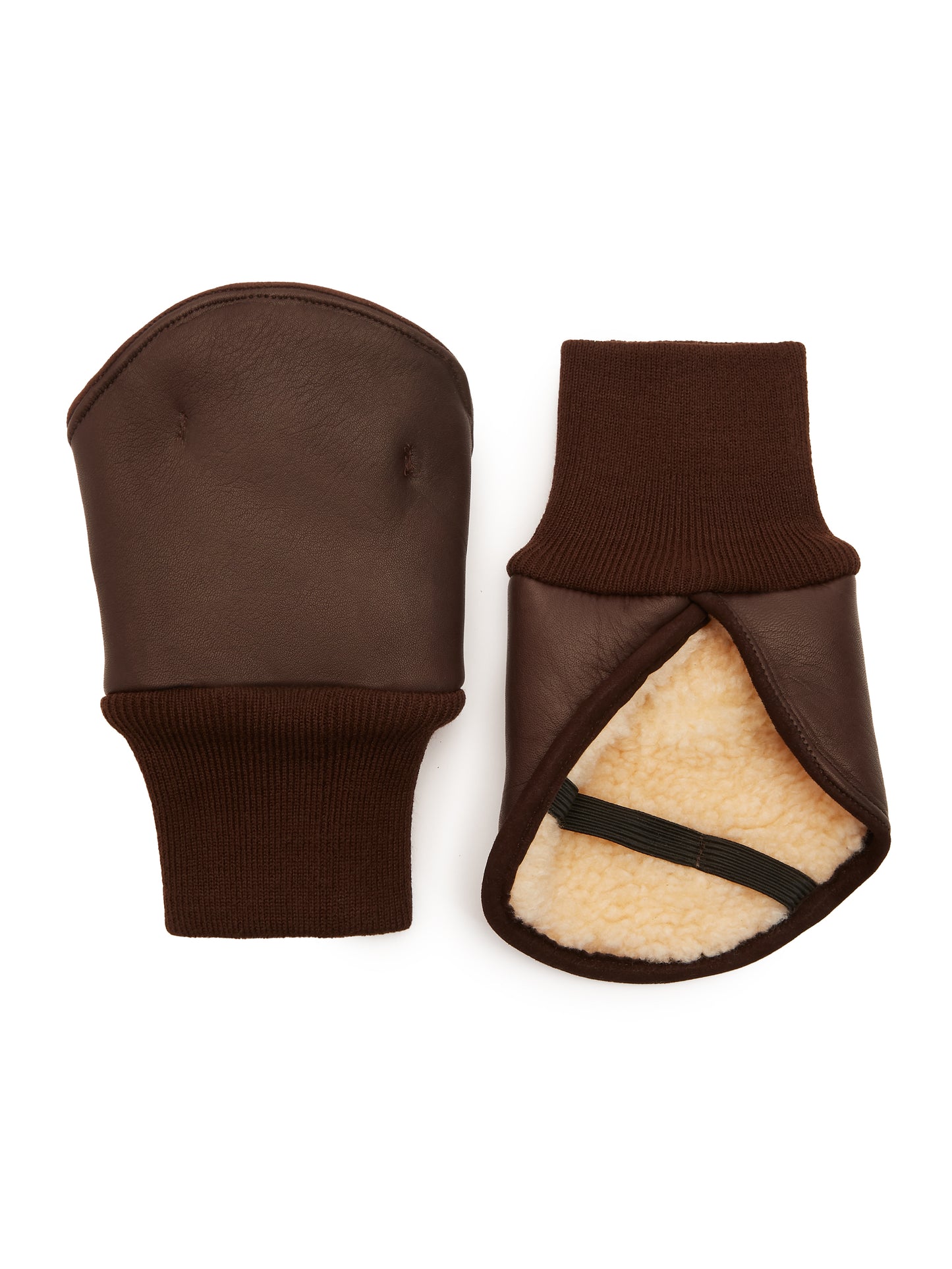 Leather Shooting Mitts - Brown