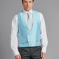 Double Breasted Silk Waistcoat With Piping - Blue