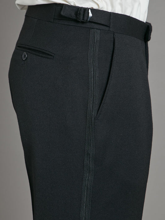 Flat Front Dinner Trousers - Bamboo Black