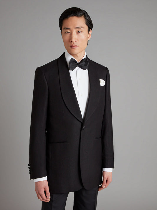 Shawl Lapel Bamboo Dinner Jacket - Black