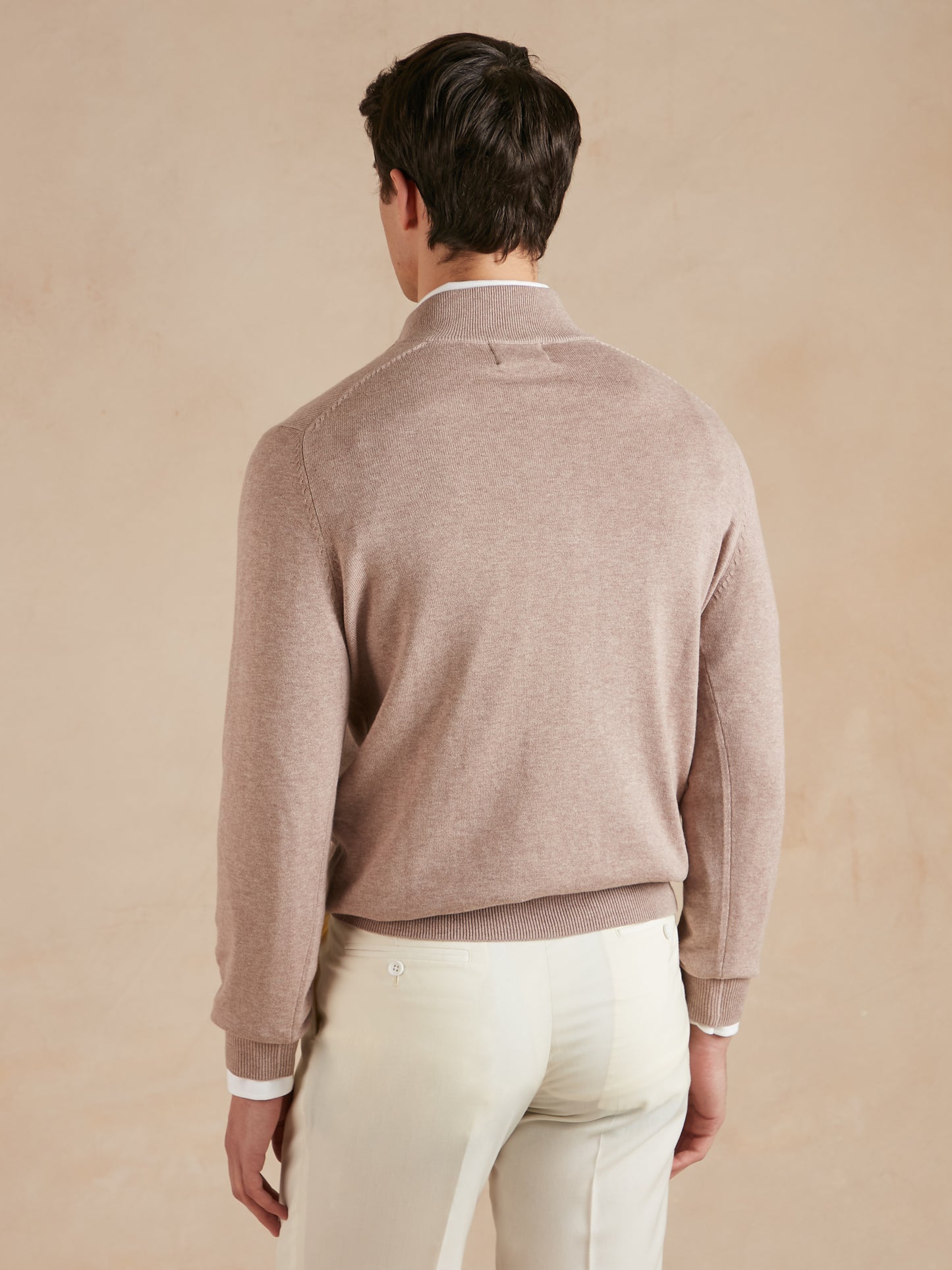 Quarter-Zip Jumper - Beech Brown