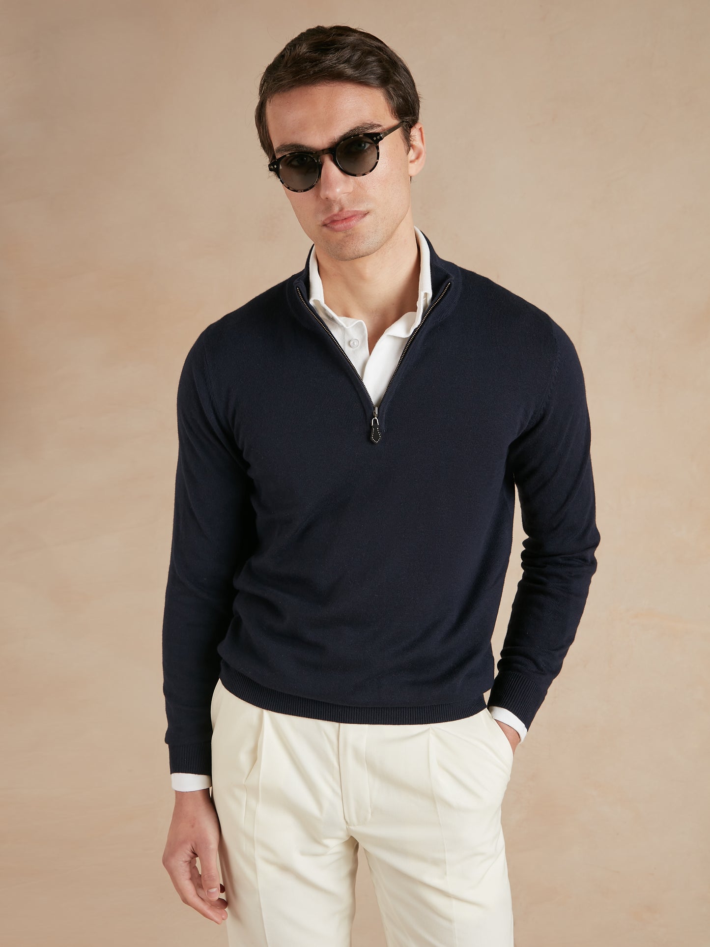 Quarter-Zip Jumper - Navy