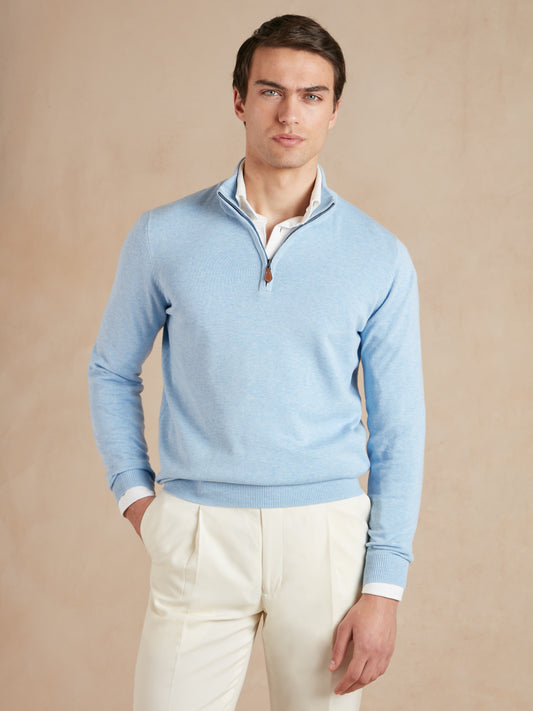 Quarter-Zip Jumper - Sky Blue