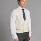 Double Breasted Wool Waistcoat With Piping - Cream