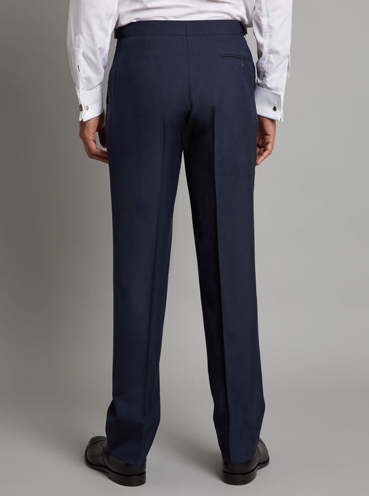 Pleated Suit Trousers - Plain Navy