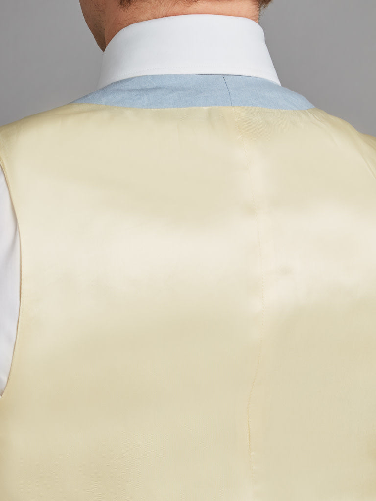 Single Breasted Linen Waistcoat - Pale Blue