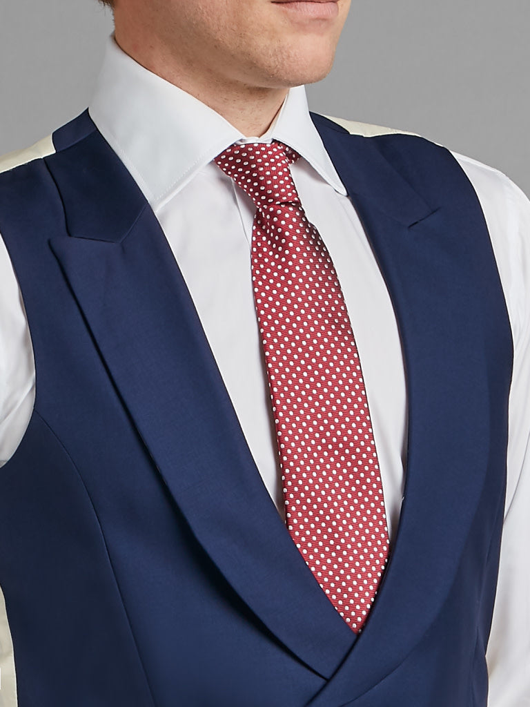 Double Breasted Wool Waistcoat - Navy