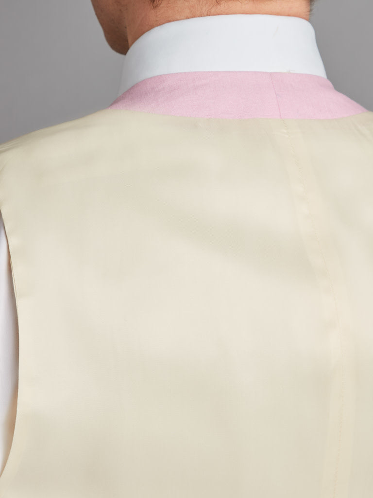 Double Breasted Linen Vest - Pink