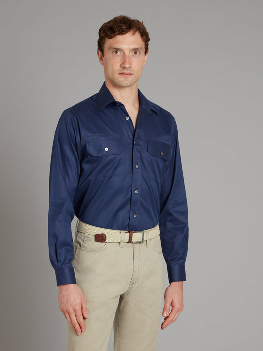 Casual Shirt with Pockets - Navy