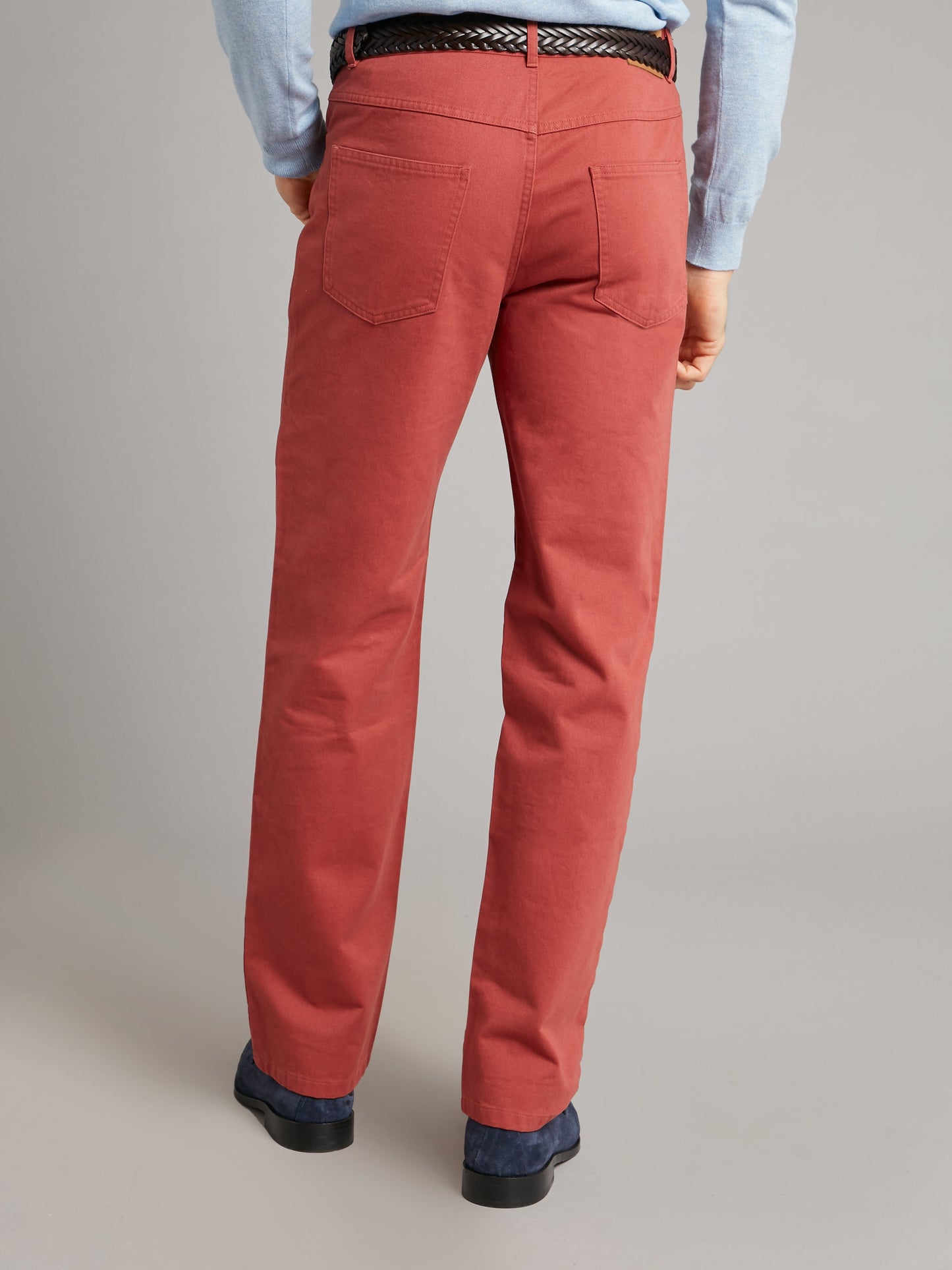 Sanded Cotton Jeans - Brick