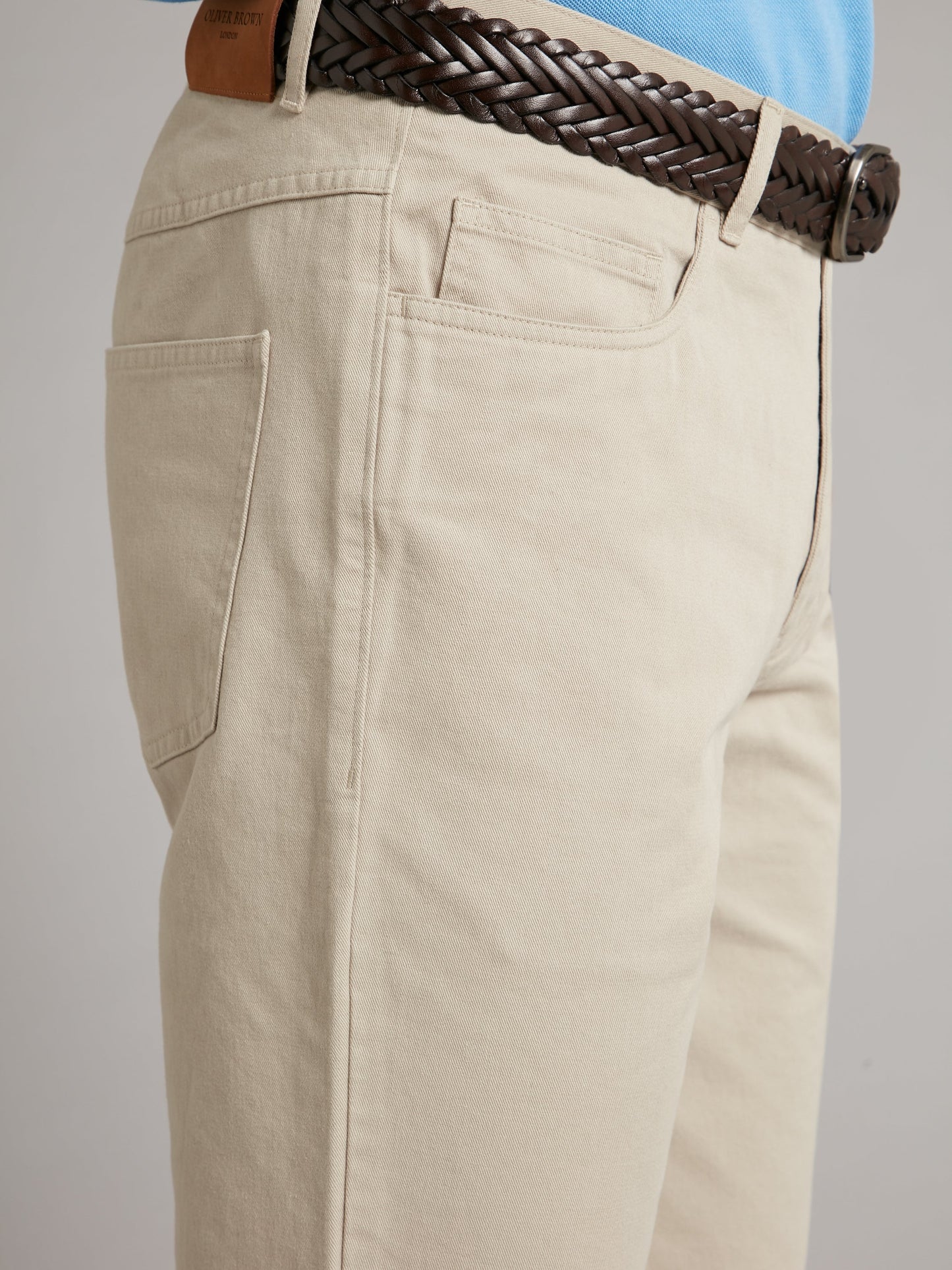 Sanded Cotton Jeans - Stone