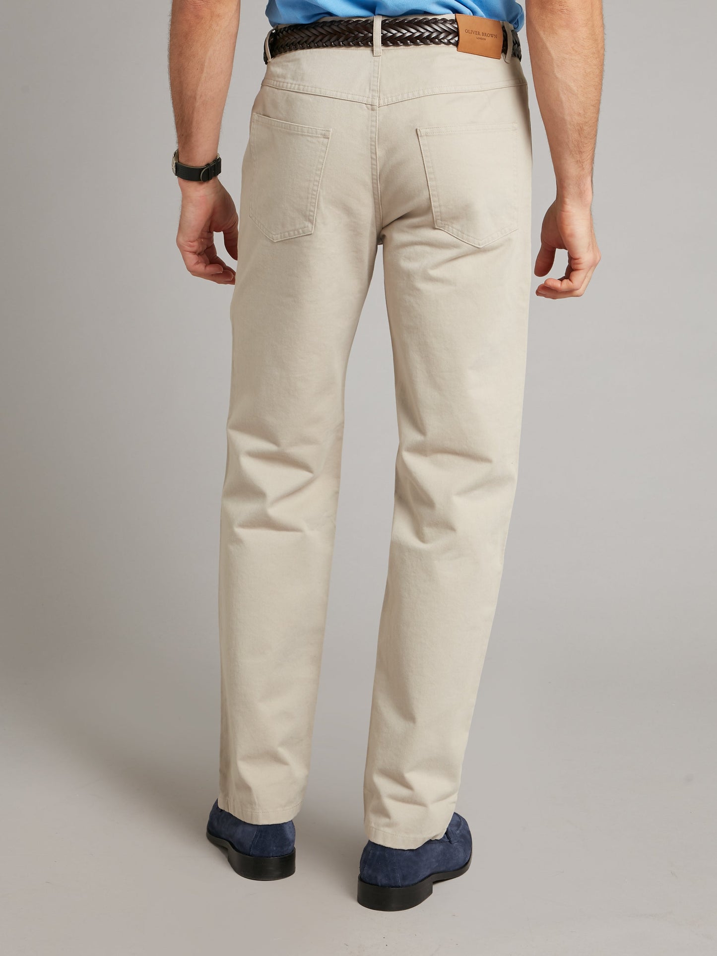 Sanded Cotton Jeans - Stone