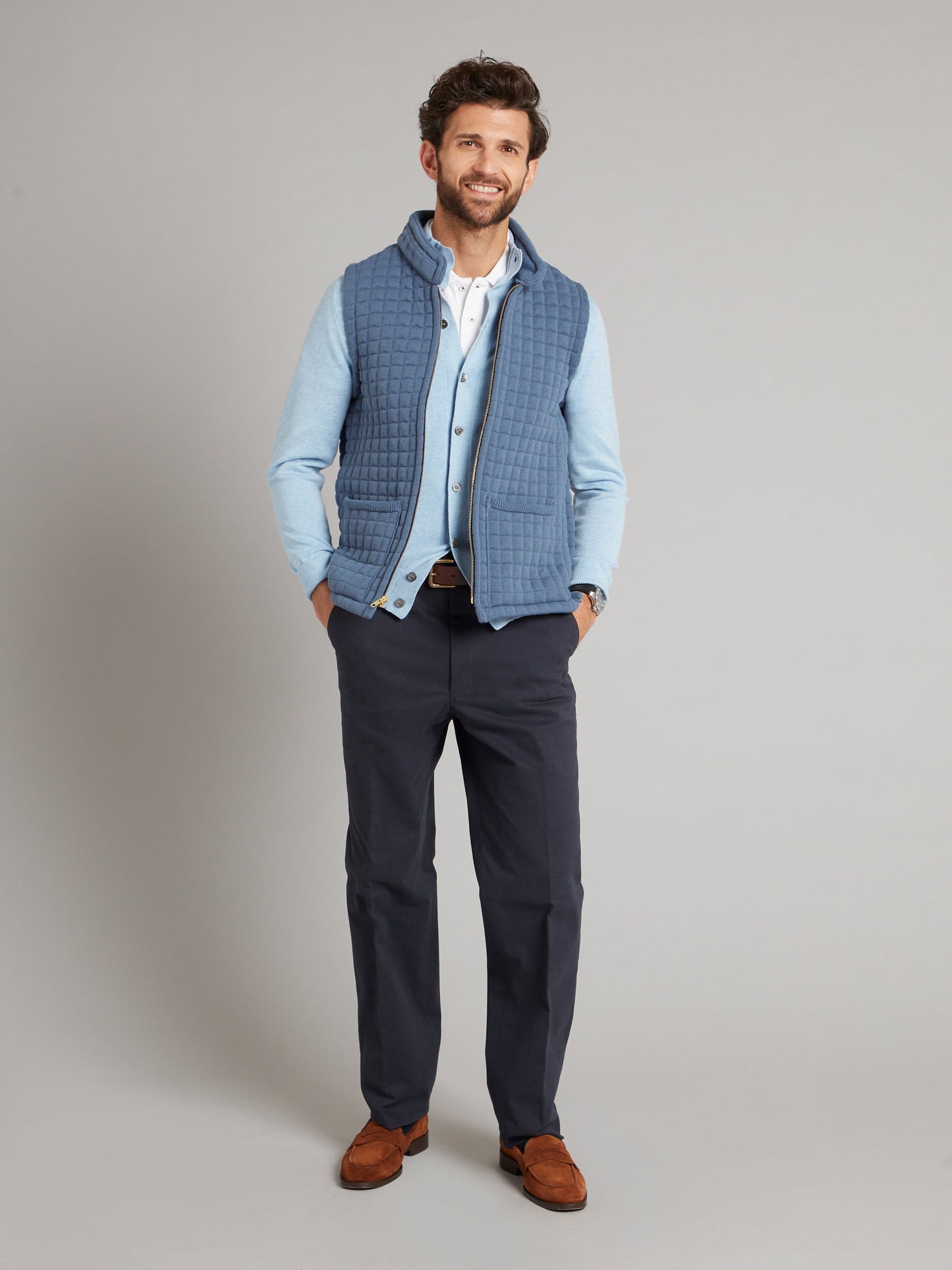 Quilted Thermatex Vest - Denim