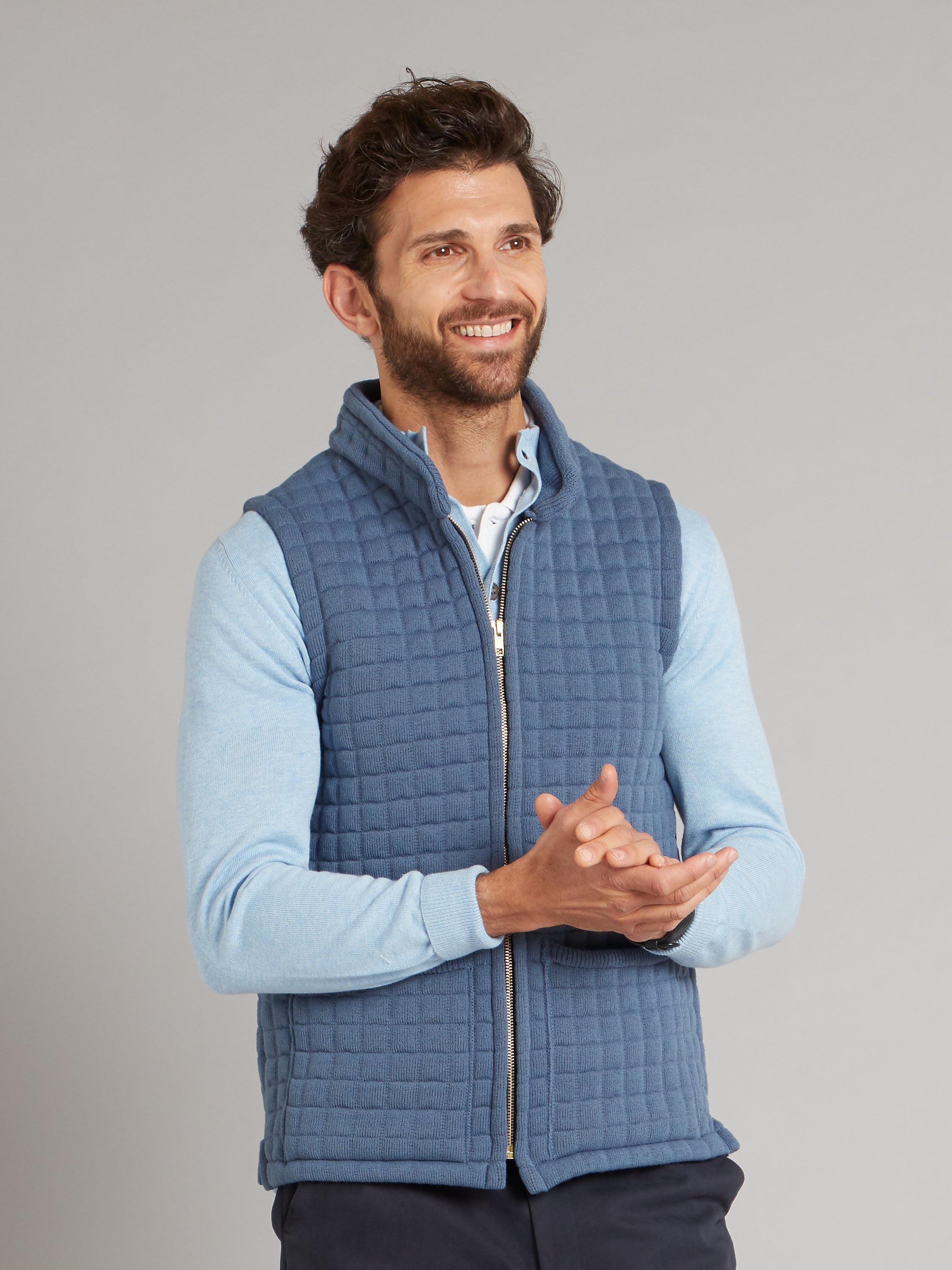 QuiltedThermatexGilet-Denim