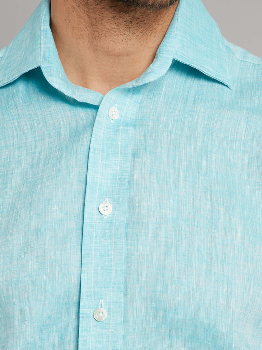 Regular Fit Shirt - Aqua Blue