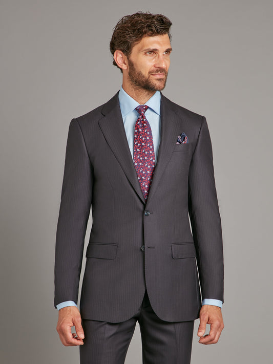 Lightweight Astell Suit - Midnight Navy Herringbone