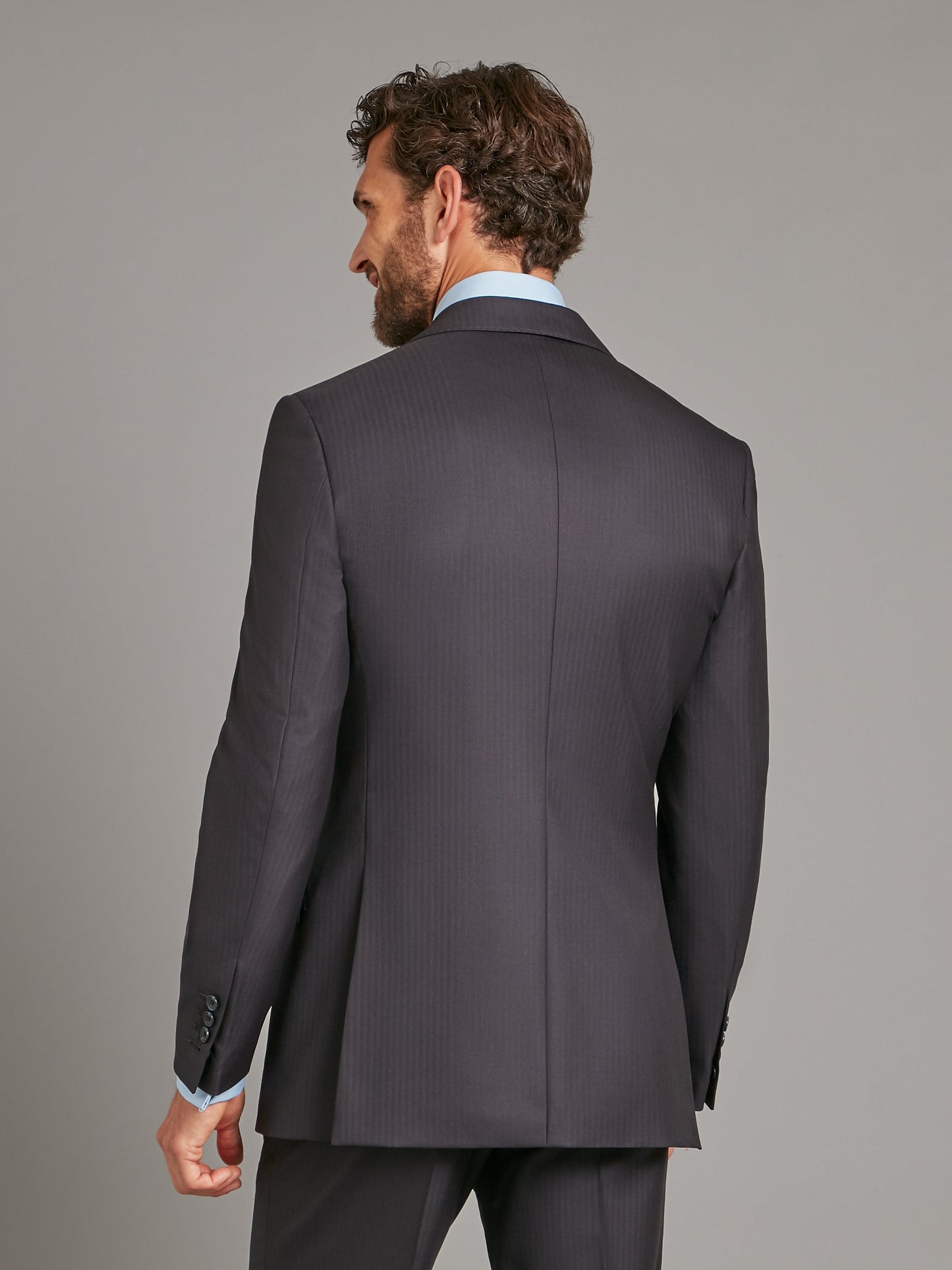 Lightweight Astell Suit - Midnight Navy Herringbone