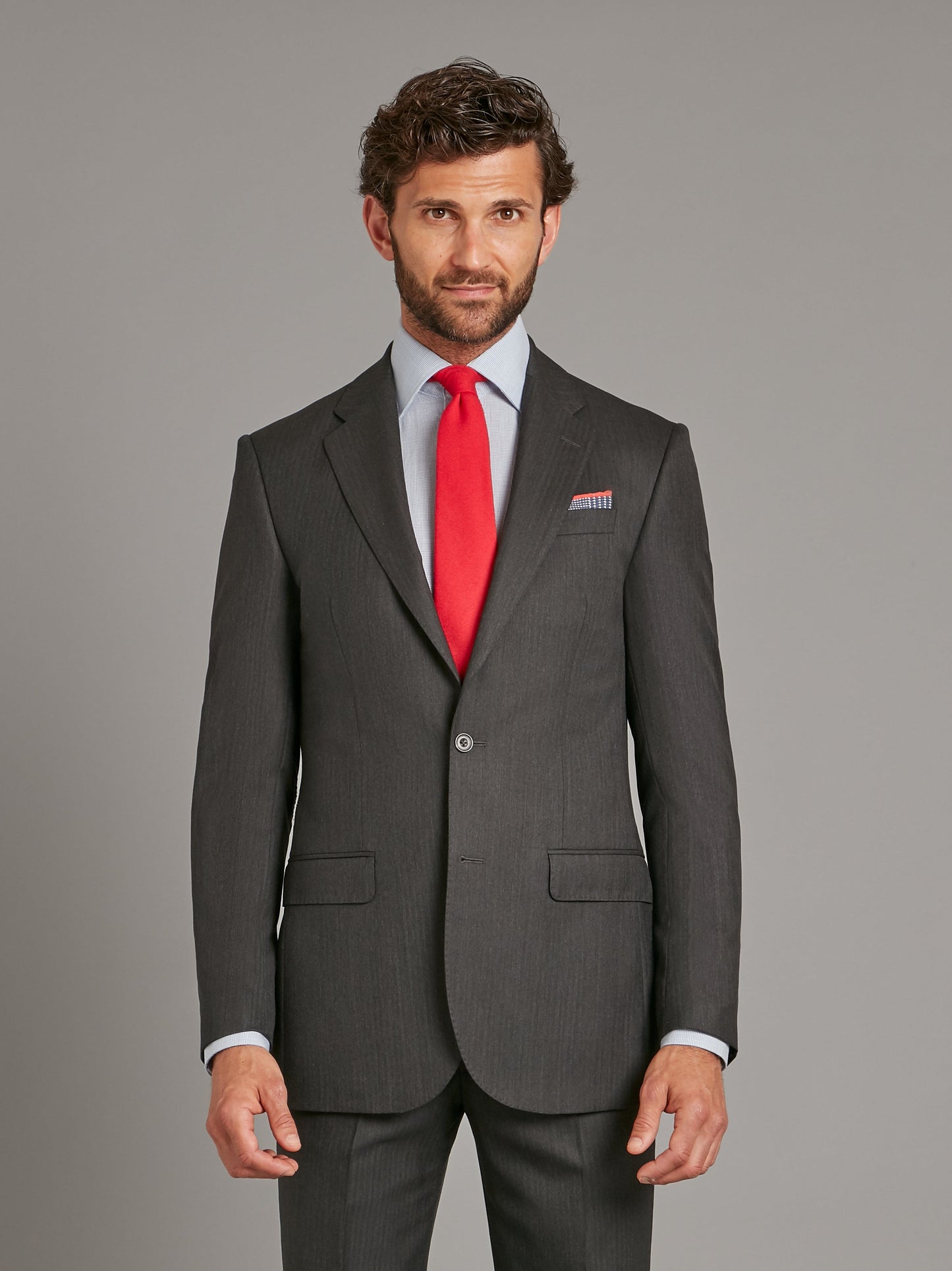 Lightweight Astell Suit - Grey Herringbone