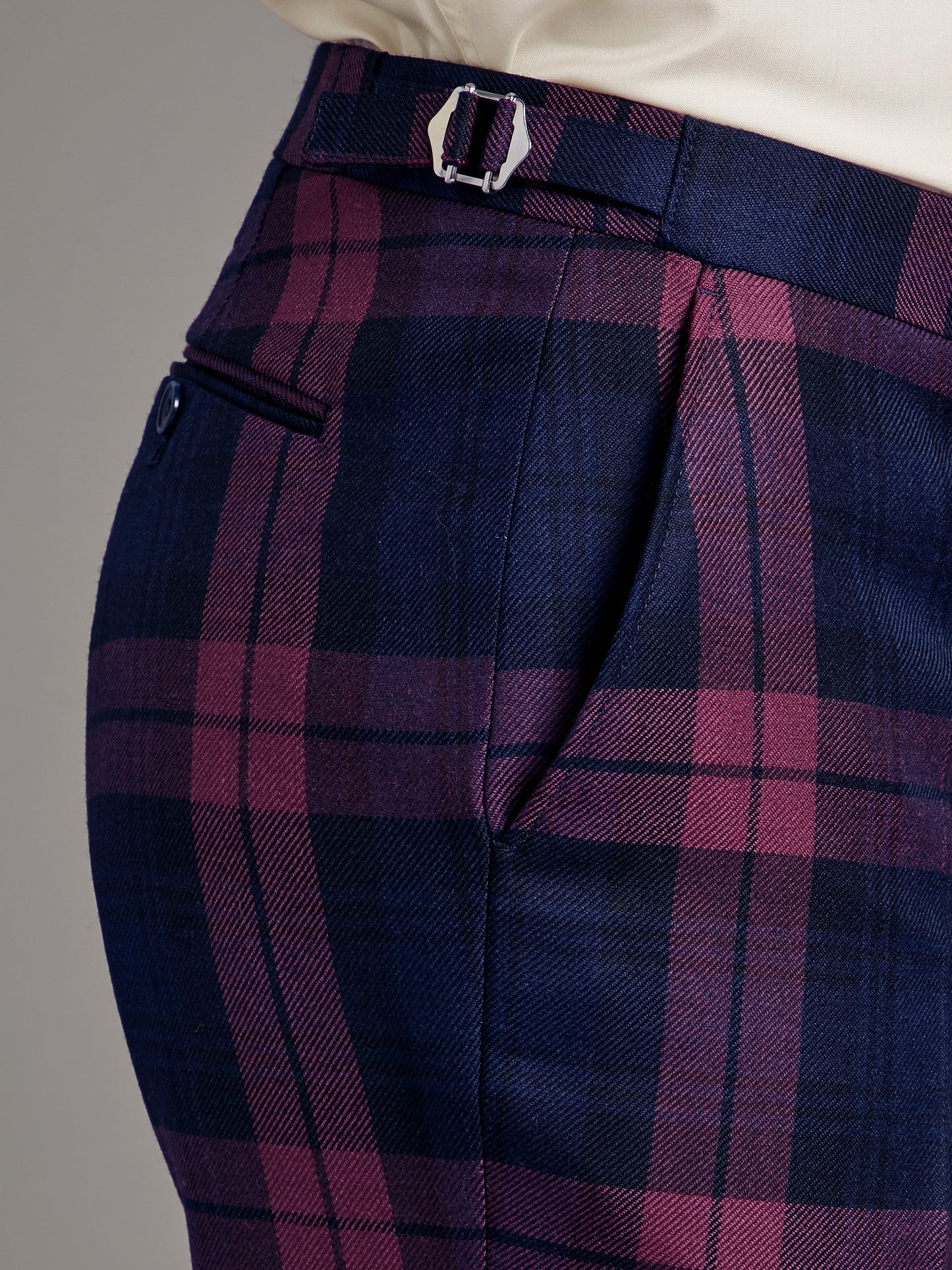 Tartan Trousers - Plum Watch