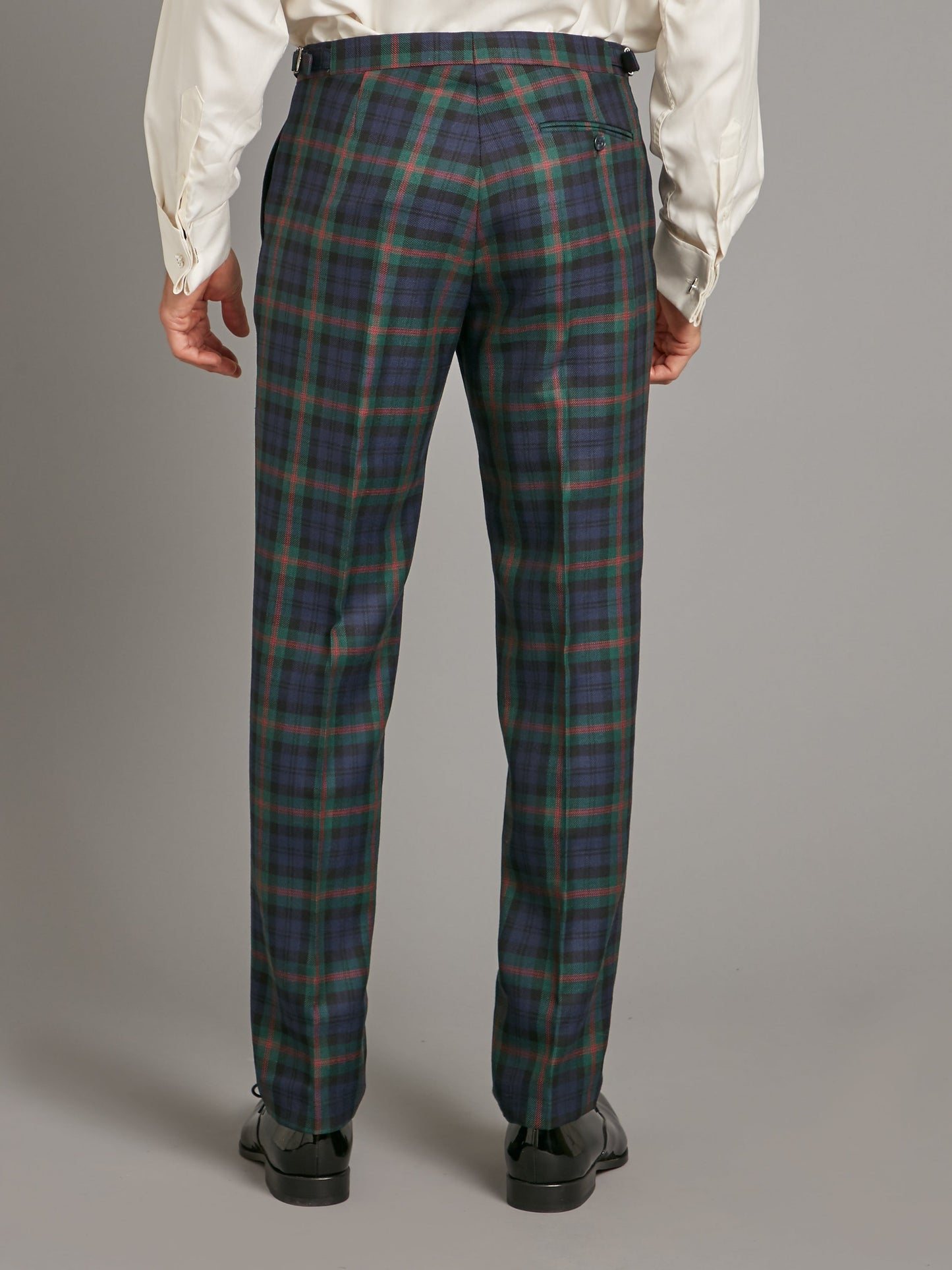 Tartan Pants - Black Watch with Red Overcheck