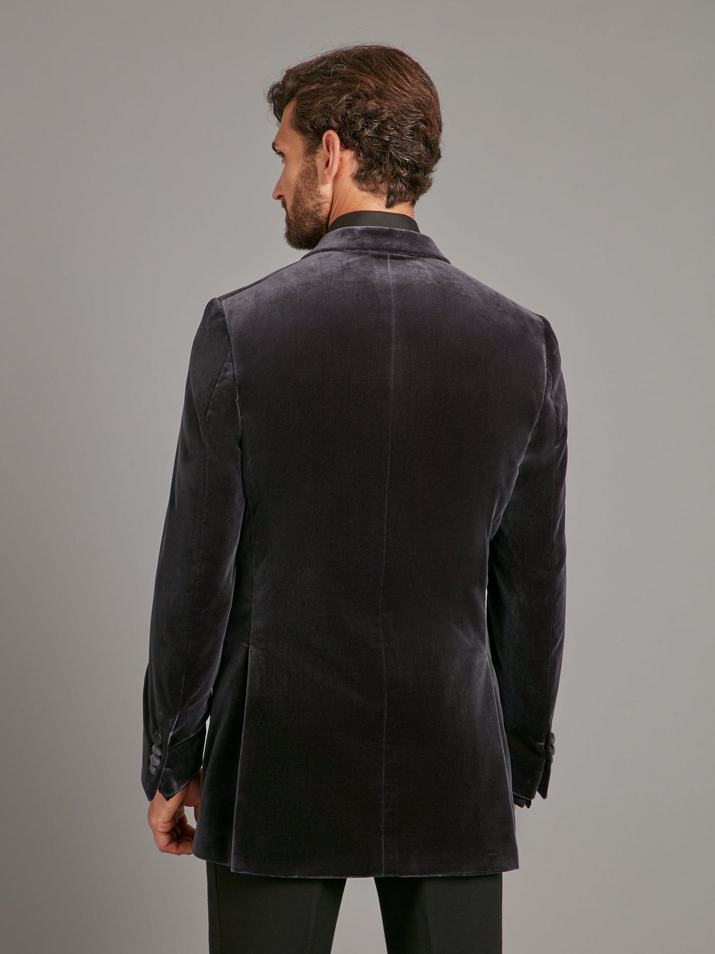 Carlyle Velvet Jacket  - Smoked Grey