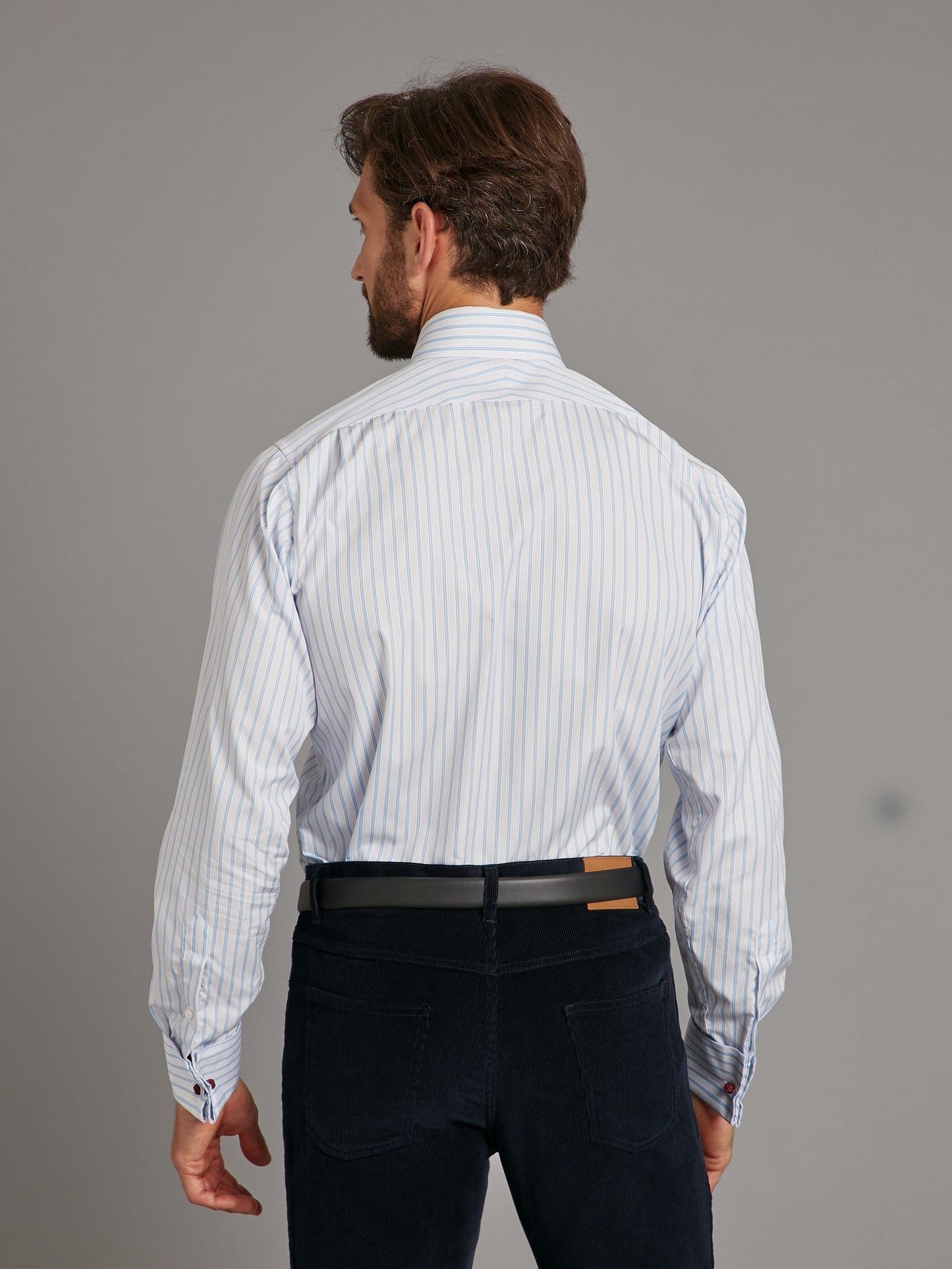 City Shirt Poplin - Blue White Stripe