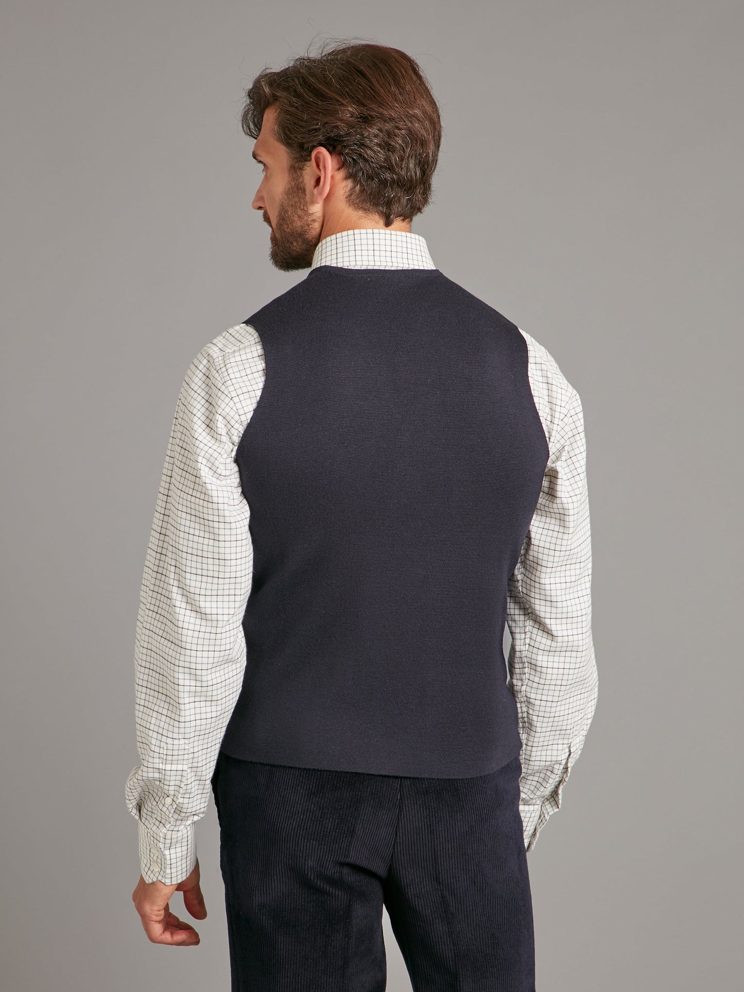 Fine Merino Wool Waistcoat - Navy