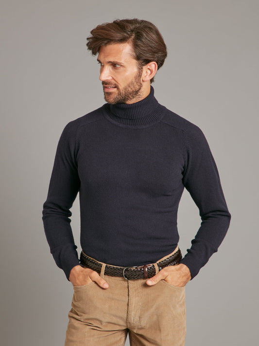 Roll Neck Jumper - Super Geelong Dark Navy