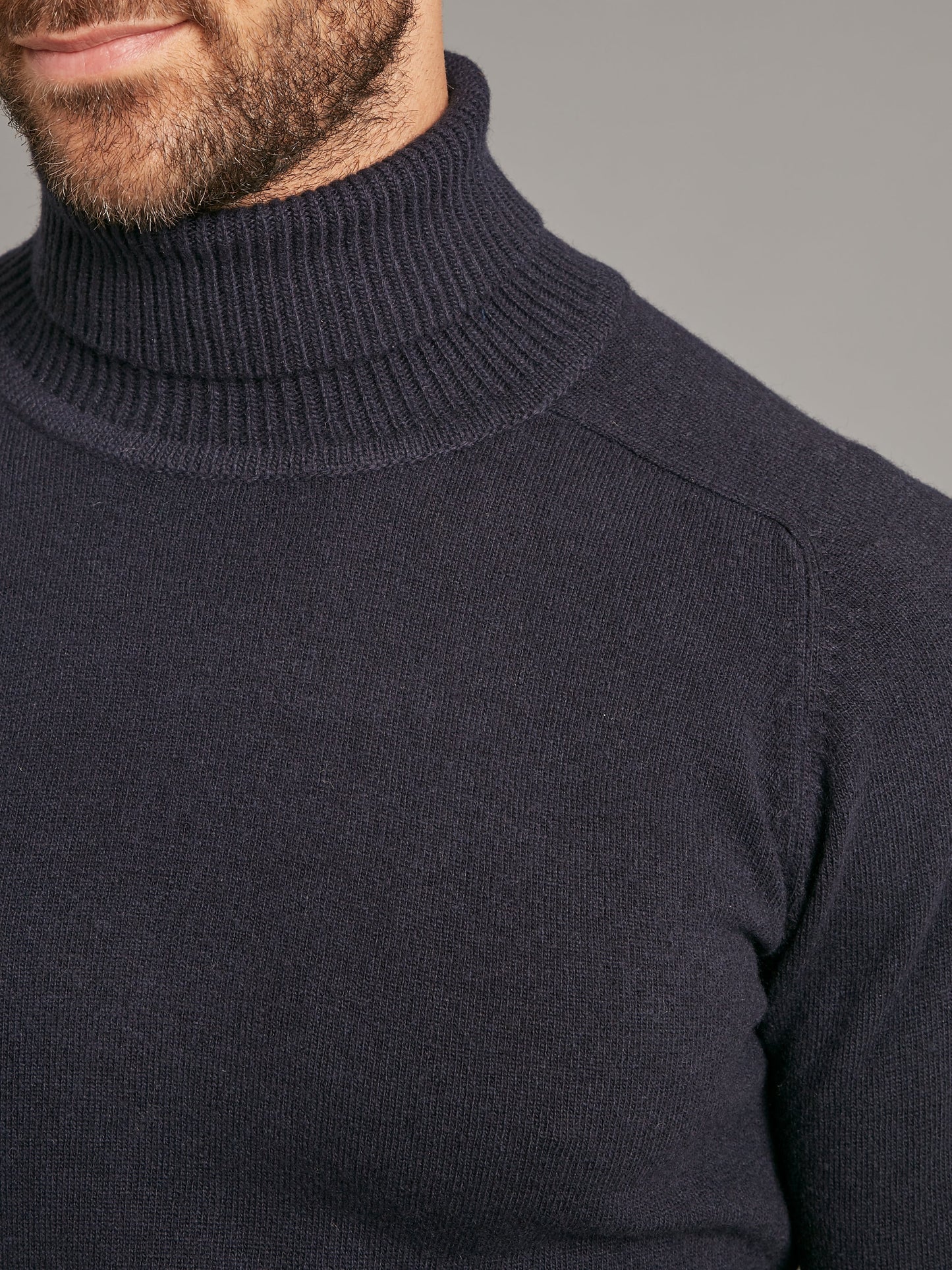 Roll Neck Jumper - Super Geelong Dark Navy