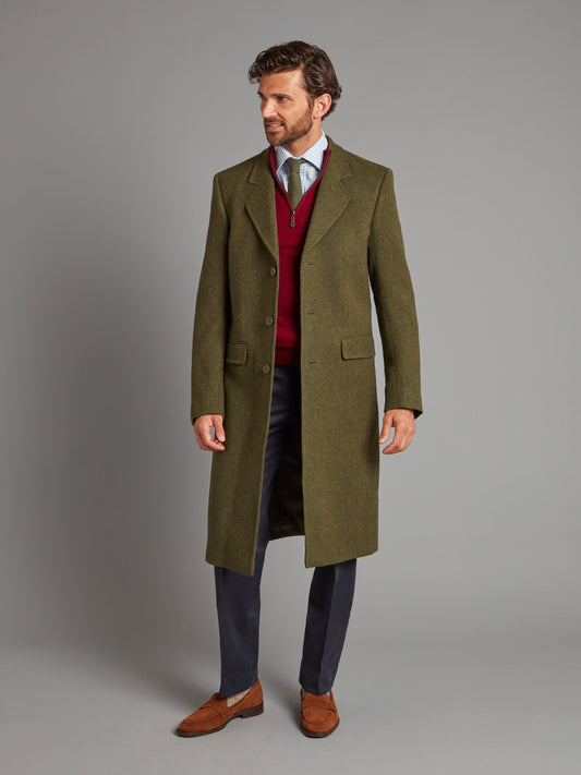 Single Breasted Overcoat – Forest Green