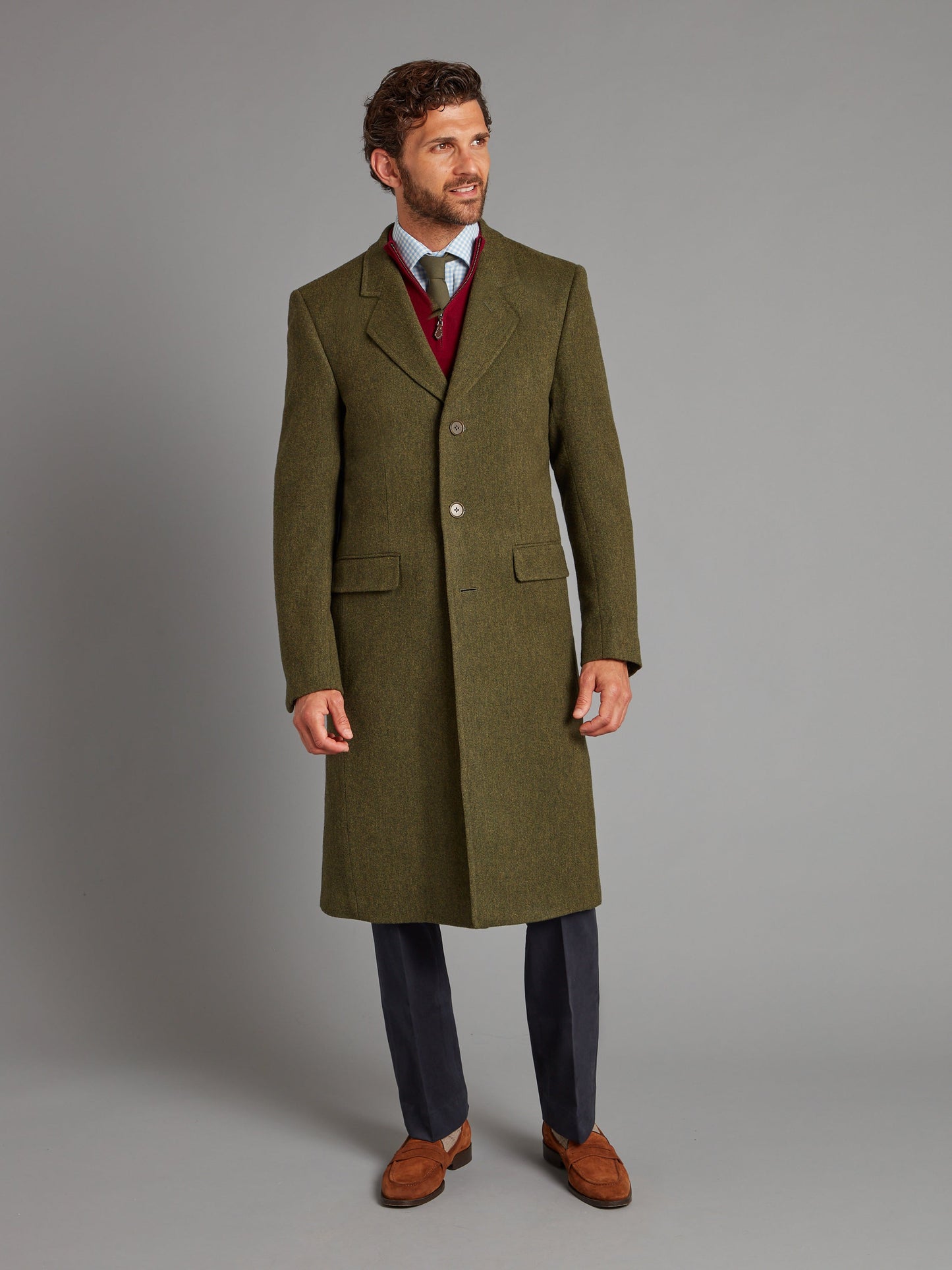 Single Breasted Overcoat – Forest Green