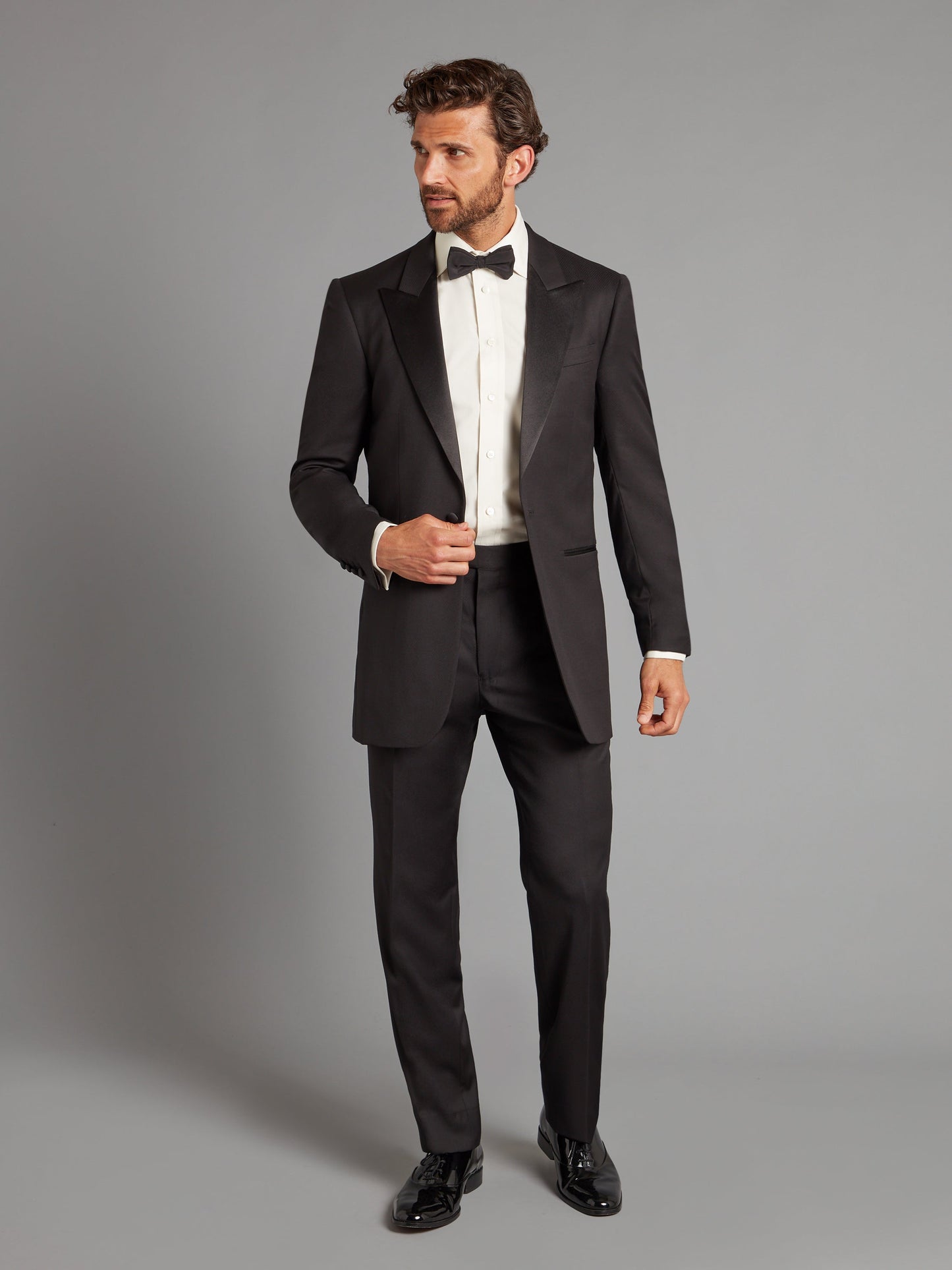 Luxury Carlyle Dinner Suit Loro Piana - Black