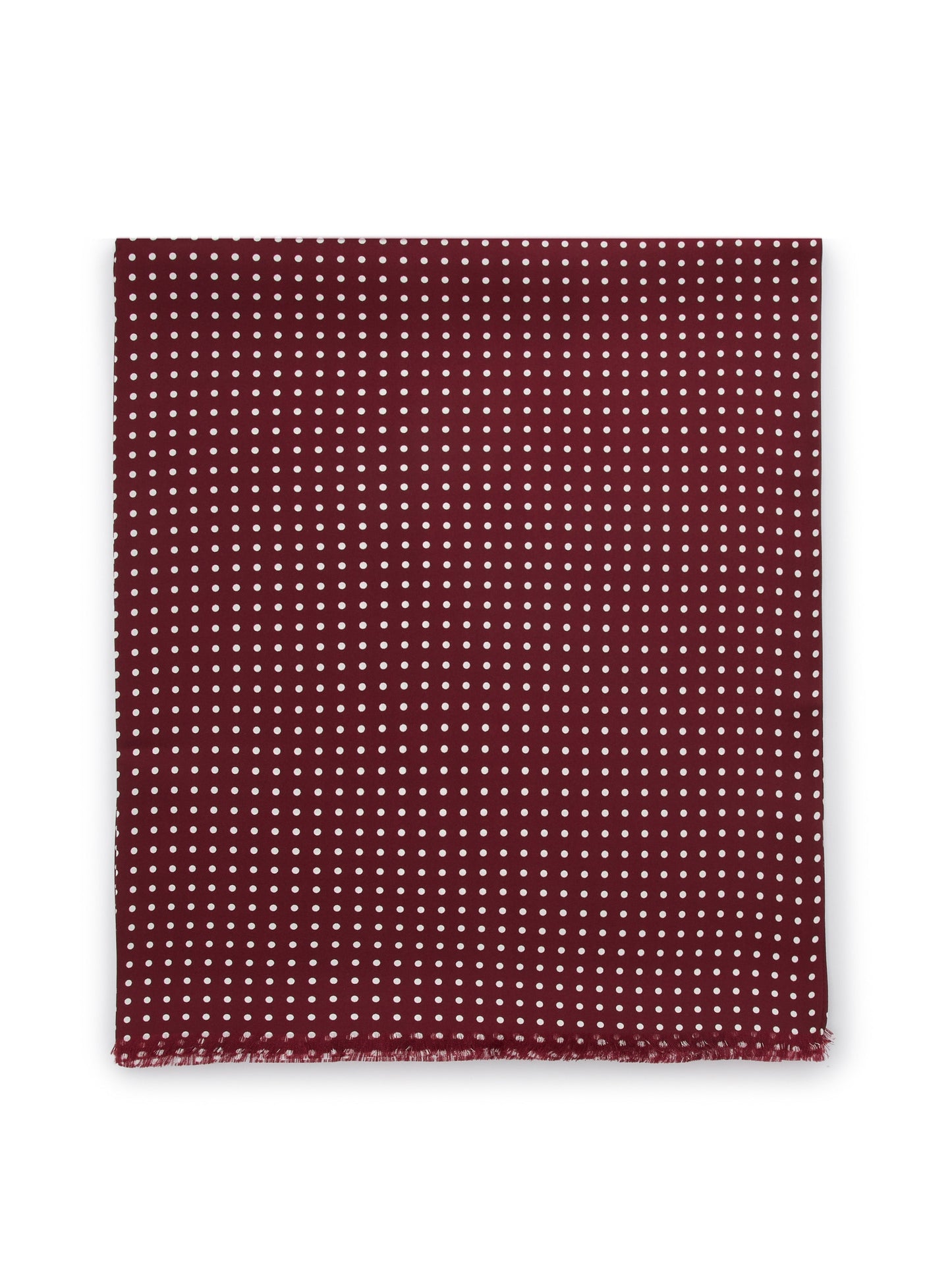 Italian Silk Tube Scarf, Polka Dot - Wine/White